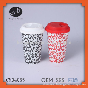 ceramic coffee mug without handle,coffee mug with silicon lid